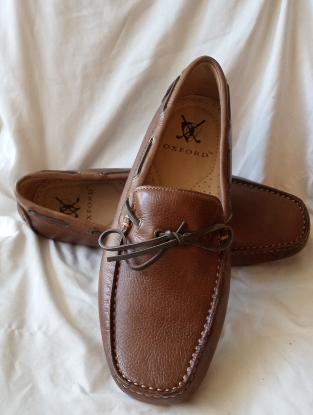 Men's Sz 11M Oxford Brown Leather Moccasin Driving Loafers